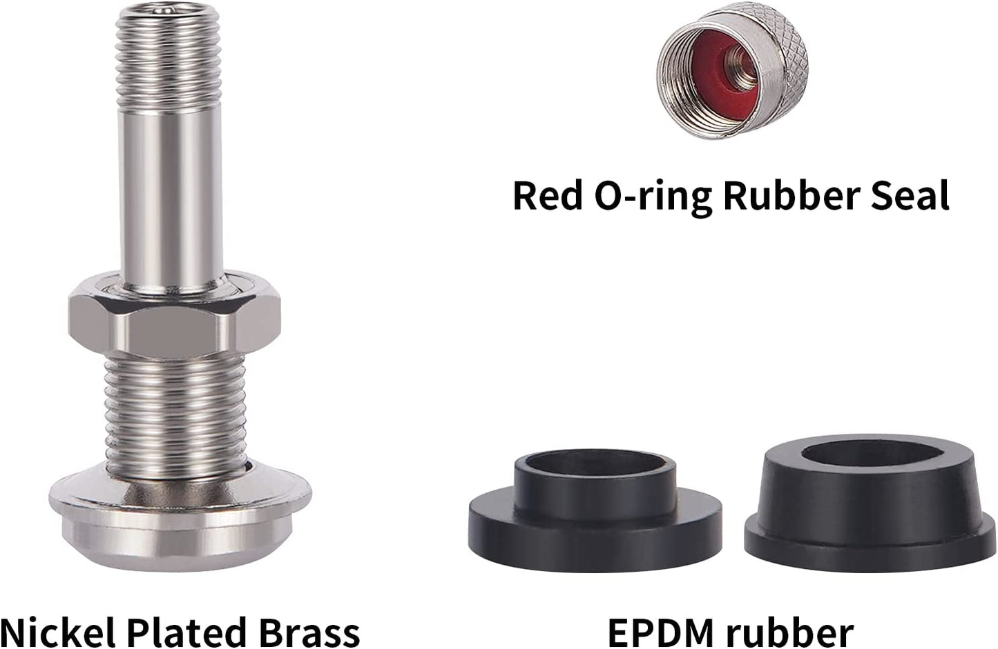 Vaincre 4pcs Metal Valve Stems, Tire Valve Stems High Pressure Valve Stems JS-JS129A