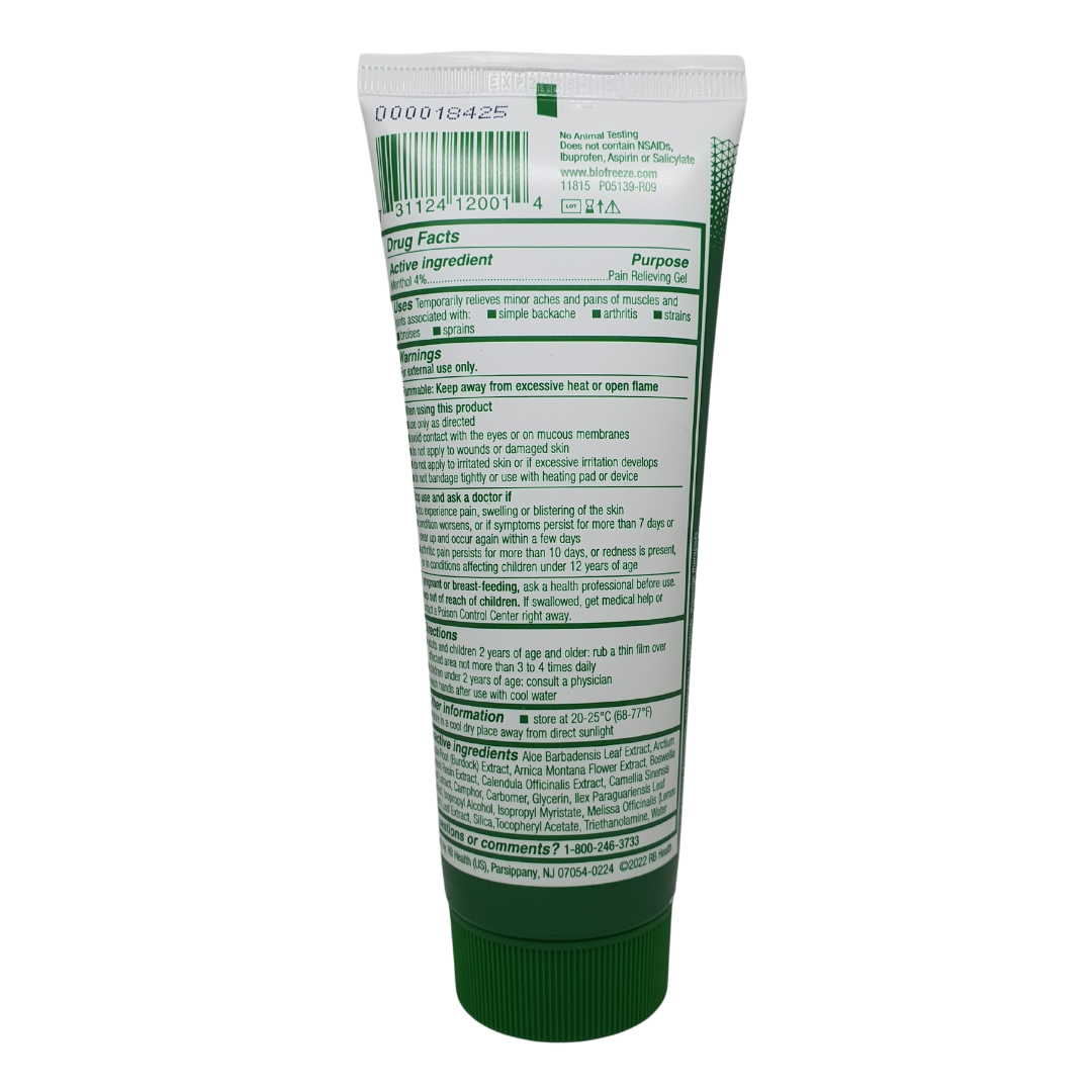 Biofreeze Cool The Pain Colorless Gel 4 fl.oz / 118 mL