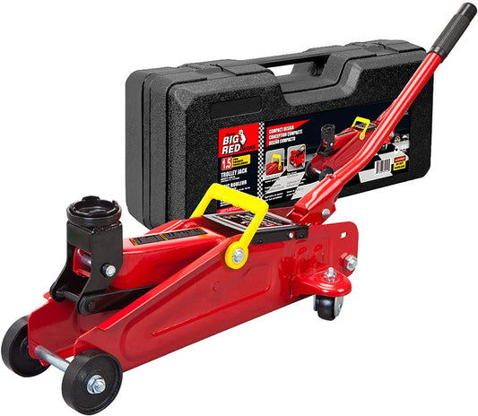 Big Red Torin Hydraulic Trolley Service Jack With Carrying Storage Case 3000 lb Capacity (T820014S)