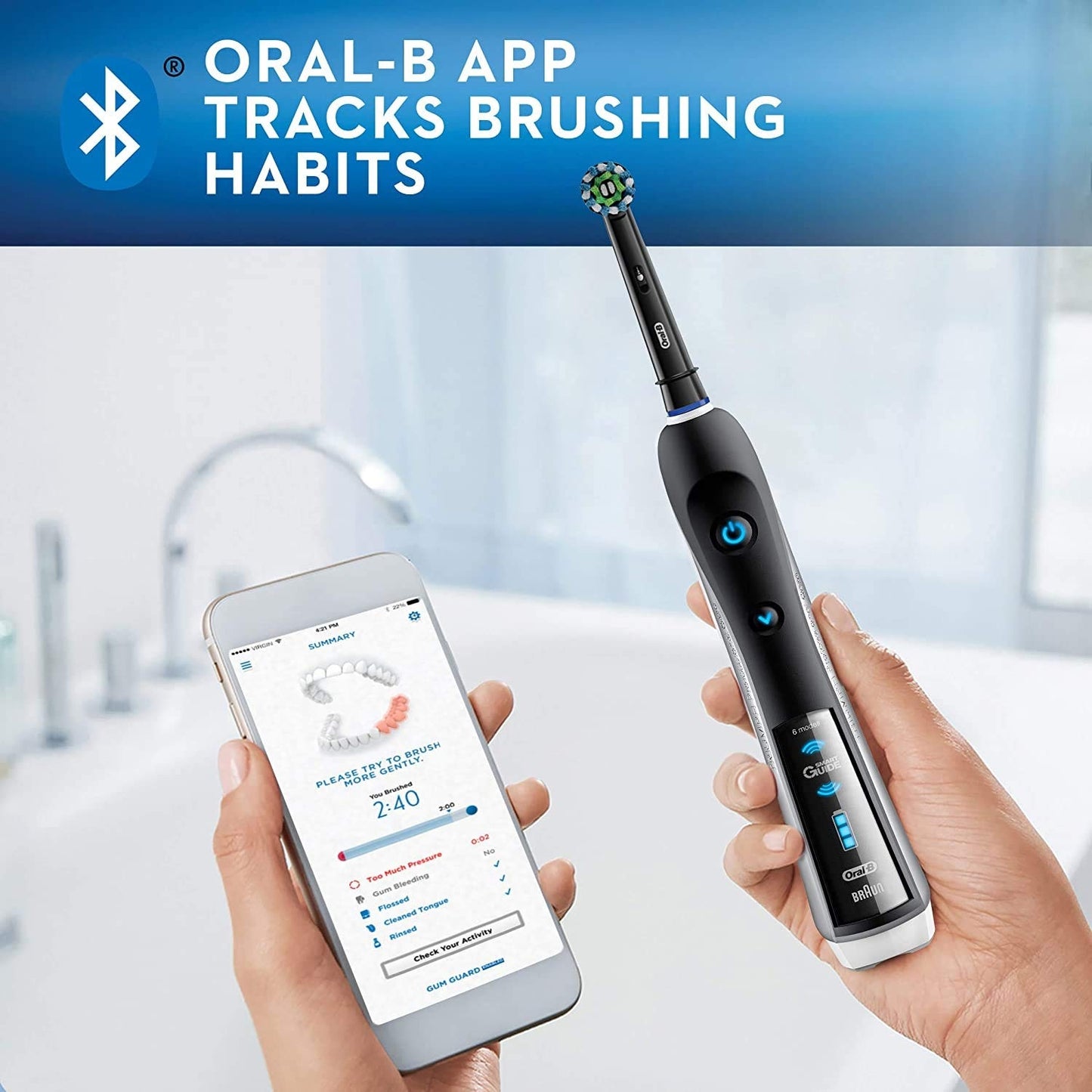 Oral-B Pro 5000 SmartSeries Electric Toothbrush With Bluetooth Connectivity, Black Edition