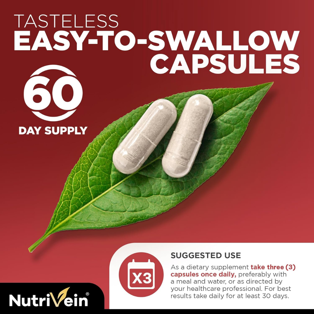 NutriVein Premium Korean Panax Ginseng 1,600 mg, 120 Capsules