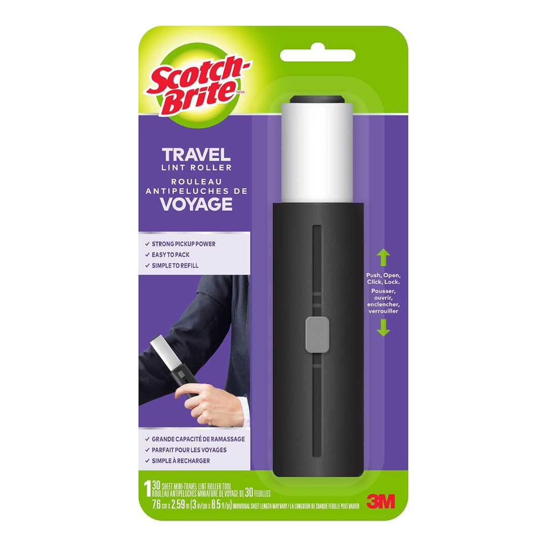 Scotch-Brite Mini-Travel Lint Roller, 30 Sheet