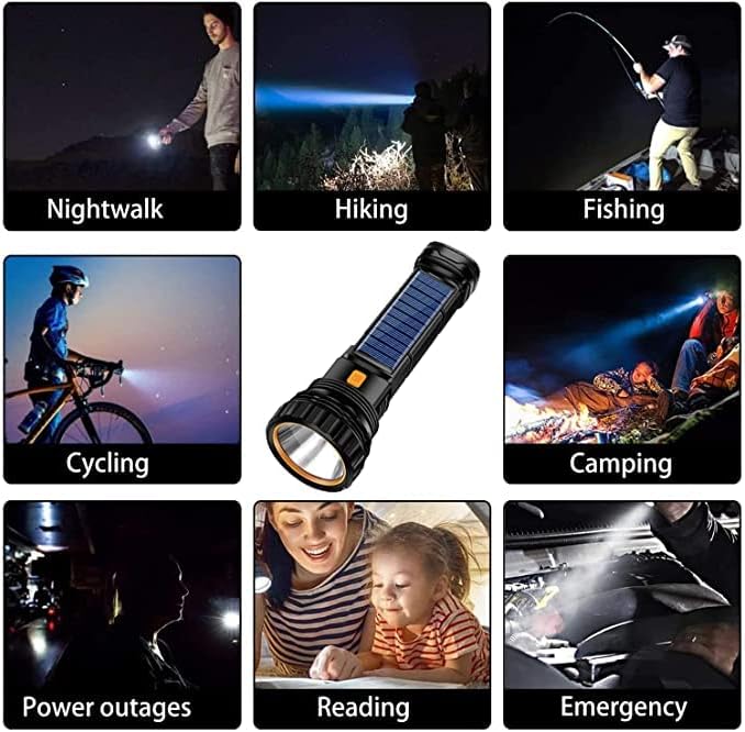 E-Shidai Solar Charging LED Flashlight + Powerbank, YF-1128