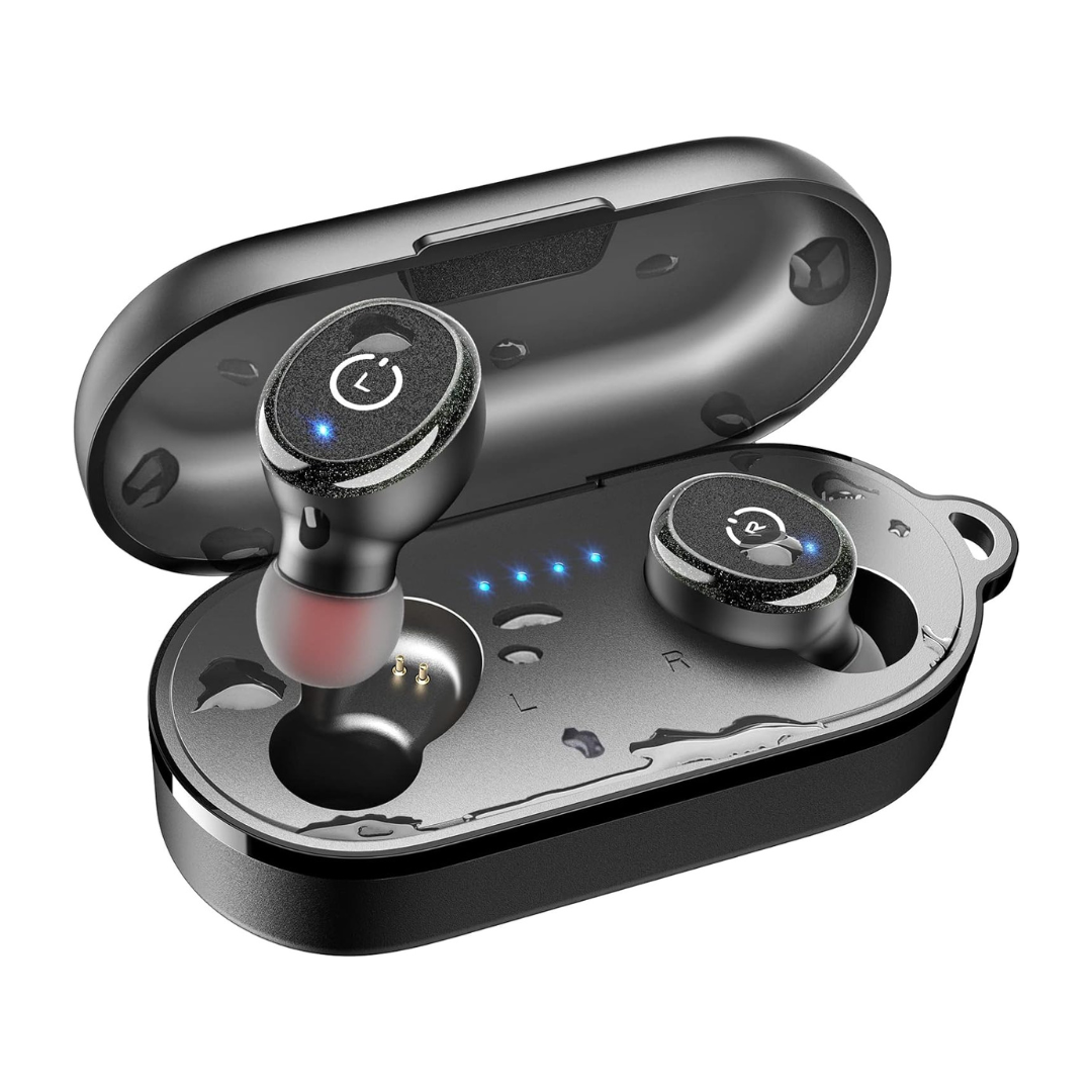 TOZO T10 Wireless Earbuds with Charging Case IPX8 Waterproof Stereo (Sport Black)