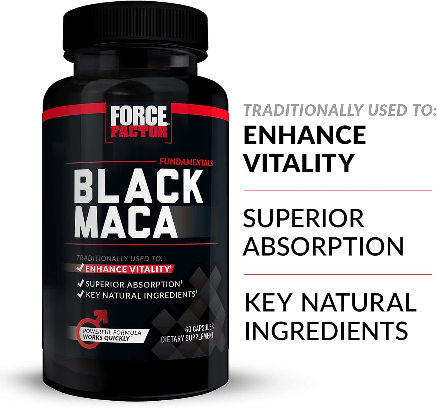 Force Factor Fundamentals Black Maca 60 Capsules