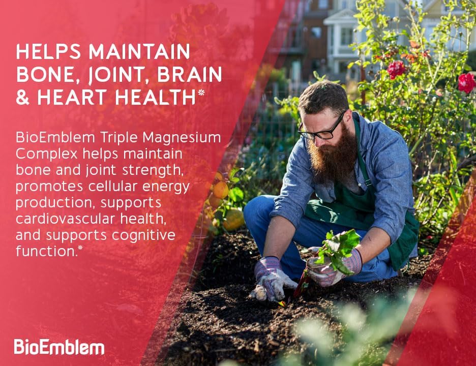 BioEmblem Triple Complex Magnesium 300mg Supplement 90 Veggie Caps
