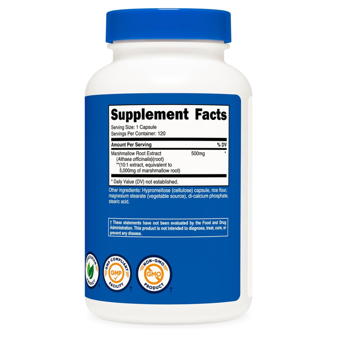 Nutricost Marshmallow Root 5000mg Supplement 120 Capsules