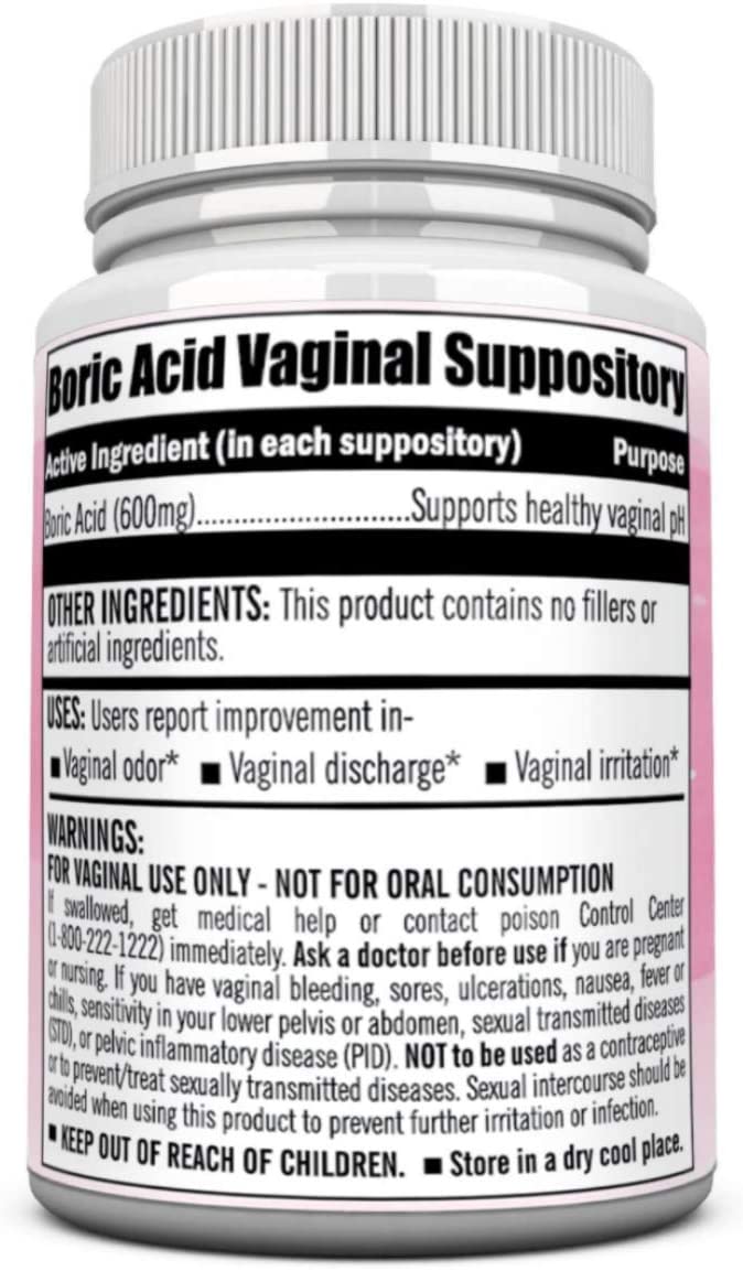 N'More Boric Fem pH 600 mg, 30 Vaginal Suppositories, Supports Vaginal Heath