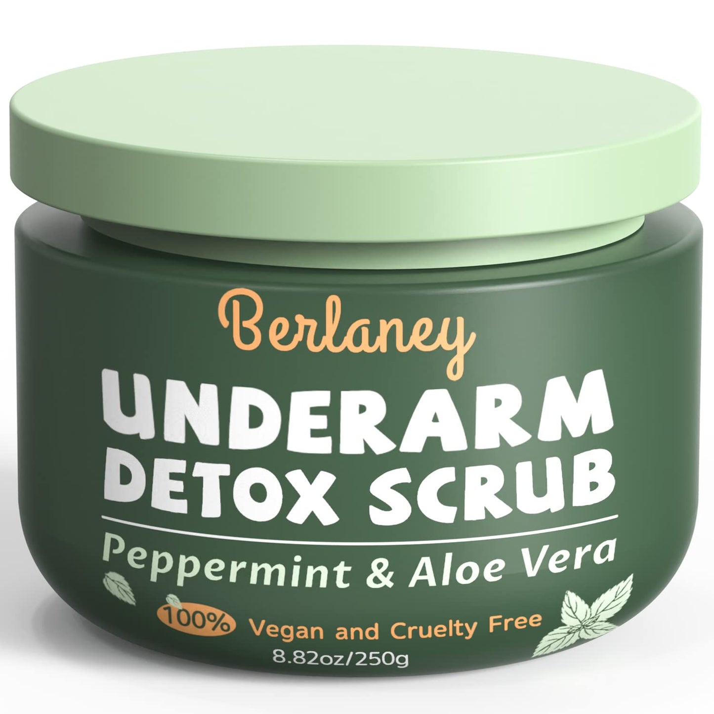Berlaney Underarm Detox Scrub Peppermint & Aloe Vera 8.82oz / 250g