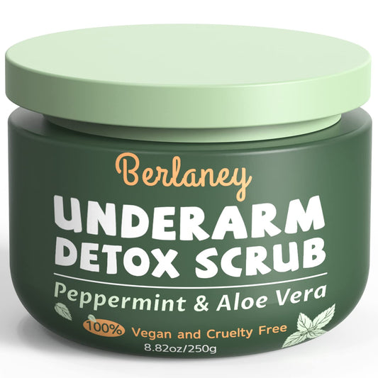 Berlaney Underarm Detox Scrub Peppermint & Aloe Vera 8.82oz / 250g