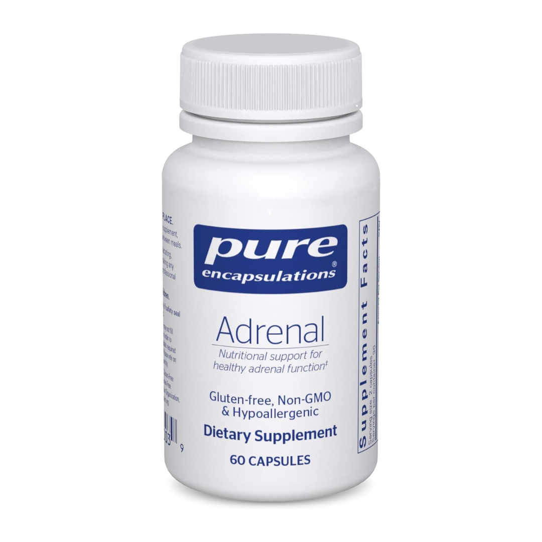 Pure Encapsulations Adrenal Gluten-free Non-GMO Hypoallergenic Dietary Supplement, 60 Capsules