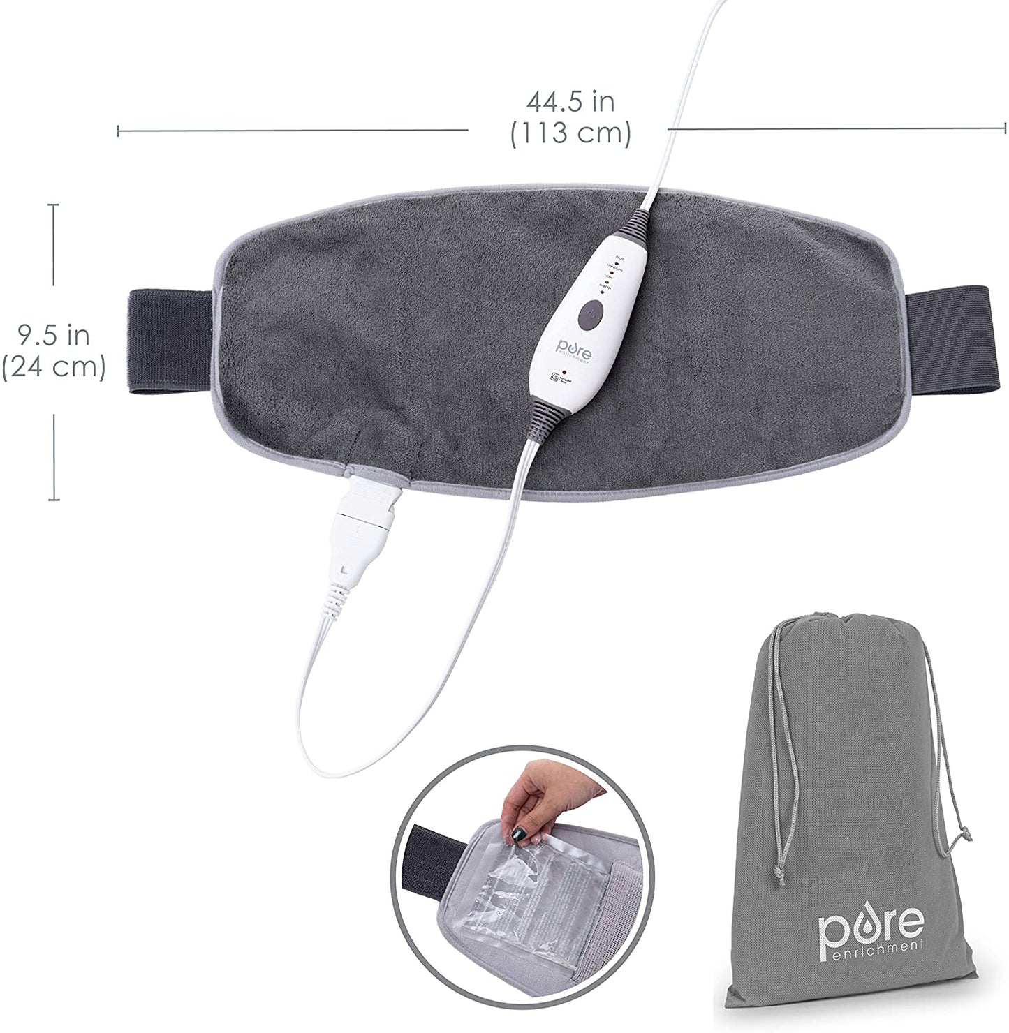 Pure Enrichment Pure Relief Abdominal & Lumbar Heating Pad (PELUMBAR-G)