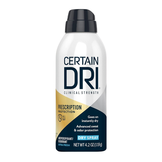 Certain Dri Clinic Strength Prescription Protection Dry Spray Deodorant 4.2 oz / 119g