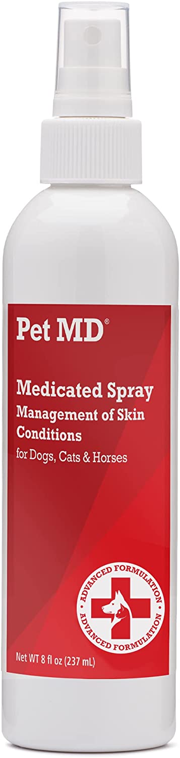 Pet MD Topical Spray for Dogs, Cats, and Horses with Essential Fatty Acids, Aloe and Vitamin E  (8 Oz)