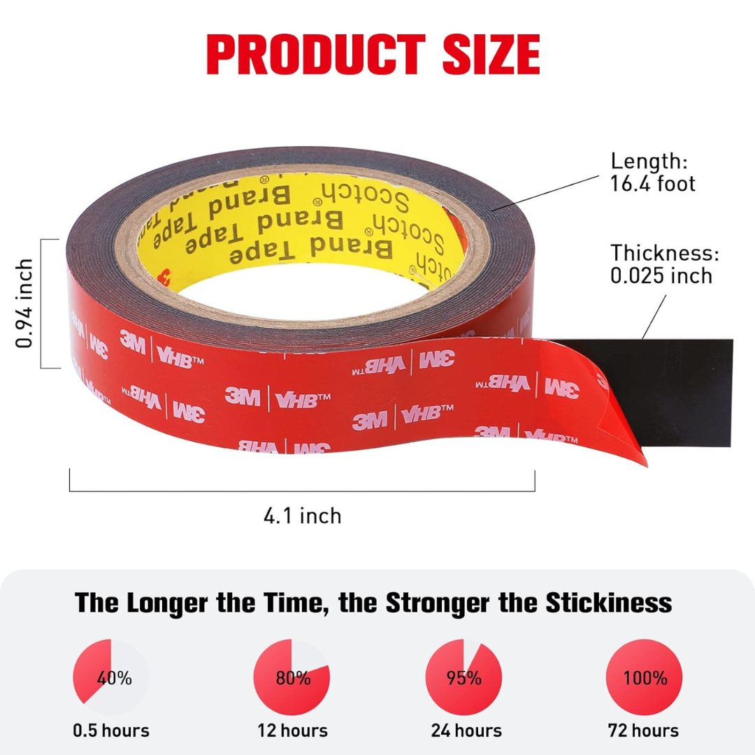 Hitlights Heavy Duty 3M Mounting Double Sided Foam Tape, 16 ft