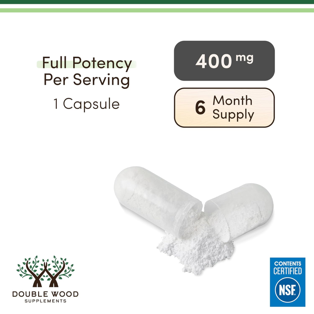 Double Wood Supplements Magnesium Glycinate 400 mg, 180 Capsules