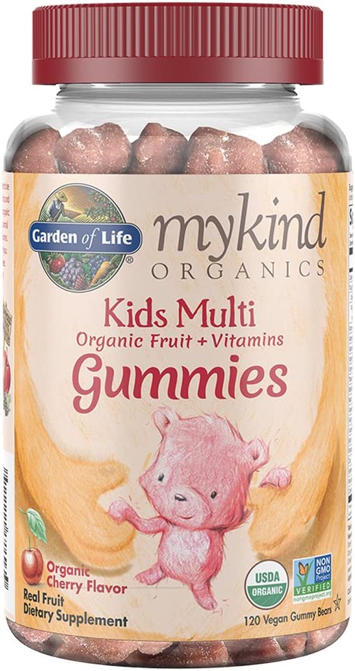 Garden Of Life My Kind Organics Kids Multi Fruit + Vitamins Organic Cherry Flavor 120 Gummies