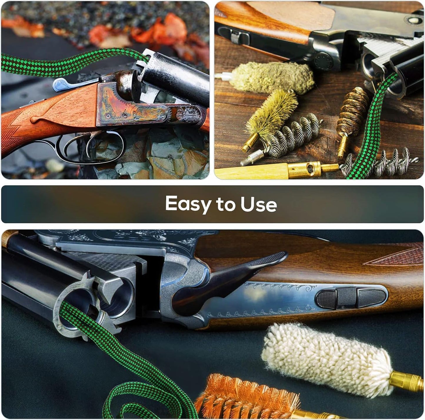 EZshoot Reusable and Compact Bore Cleaner for .223 5.56mm/.22/9mm/.380/12 GA/.30/.308/.44 Caliber Barrel, 2 Pcs