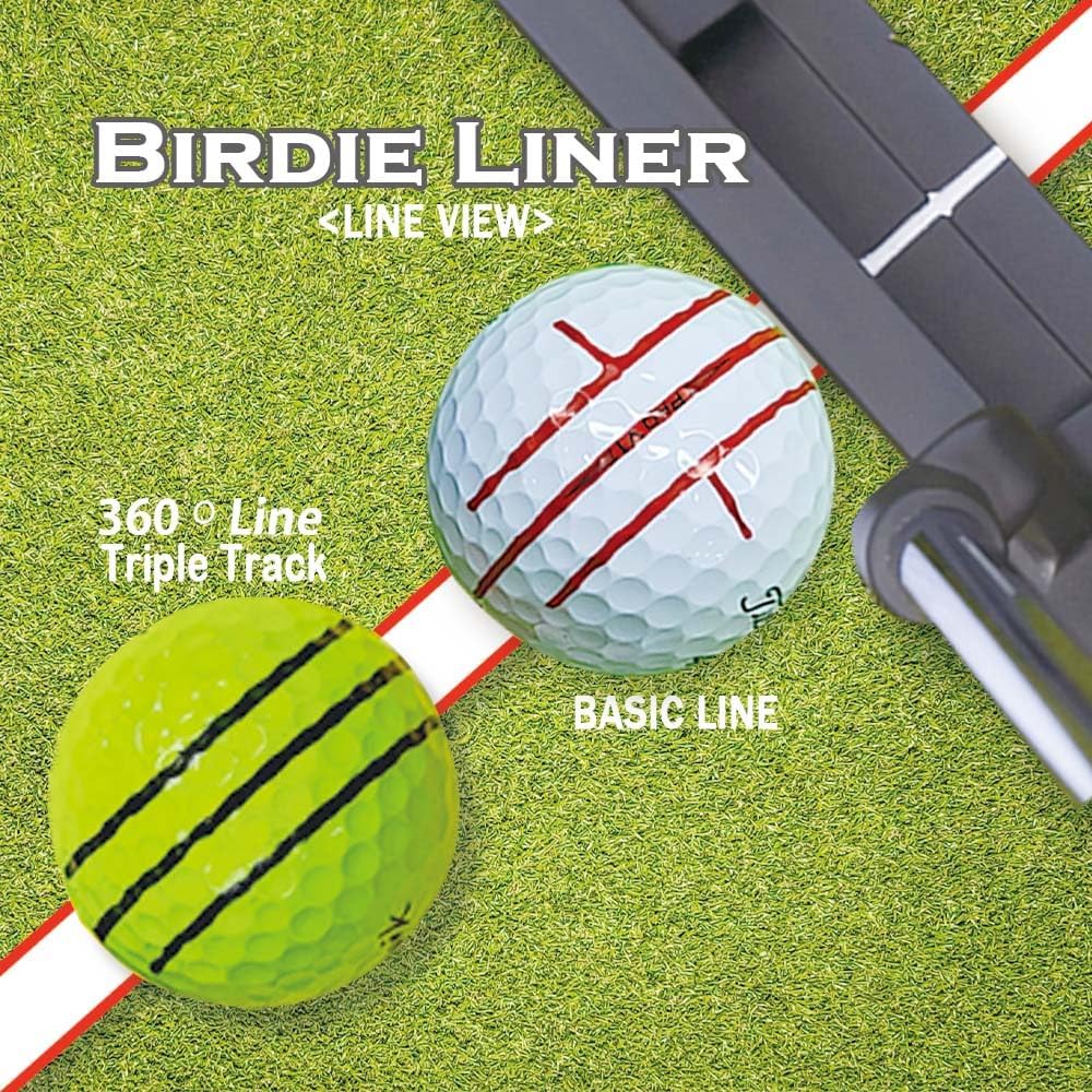 Birdie Liner Golf Ball Marker Alignment Tool Black Edition, 1 Count
