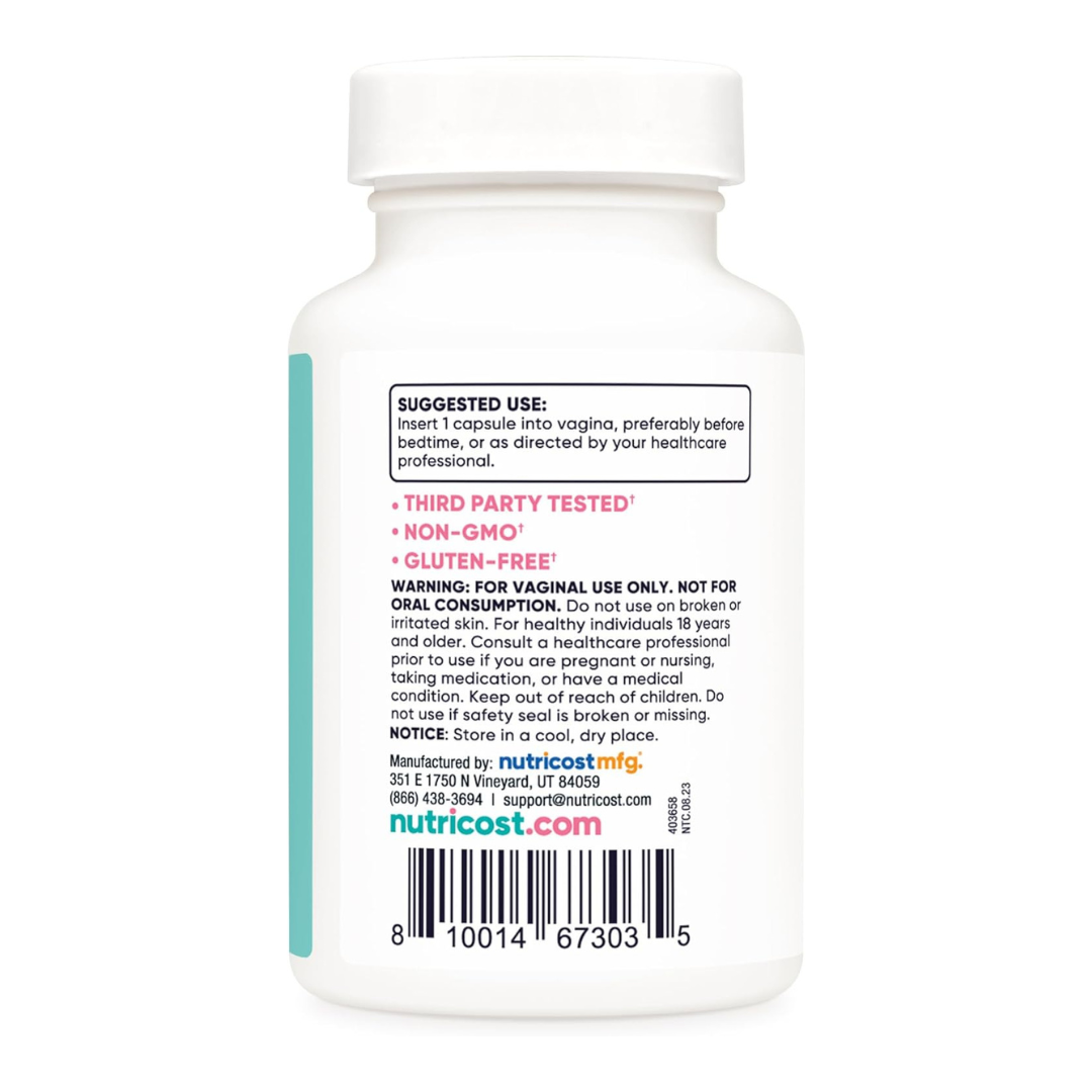 Nutricost Women Boric Acid Suppository 600mg Capsules 60 Count