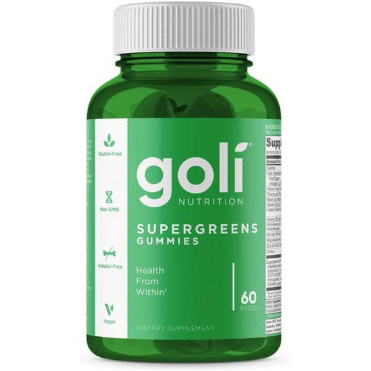 Goli Supergreens Vitamin Gummy with Essential Vitamins & Minerals Plant-Based, 60 Gummies