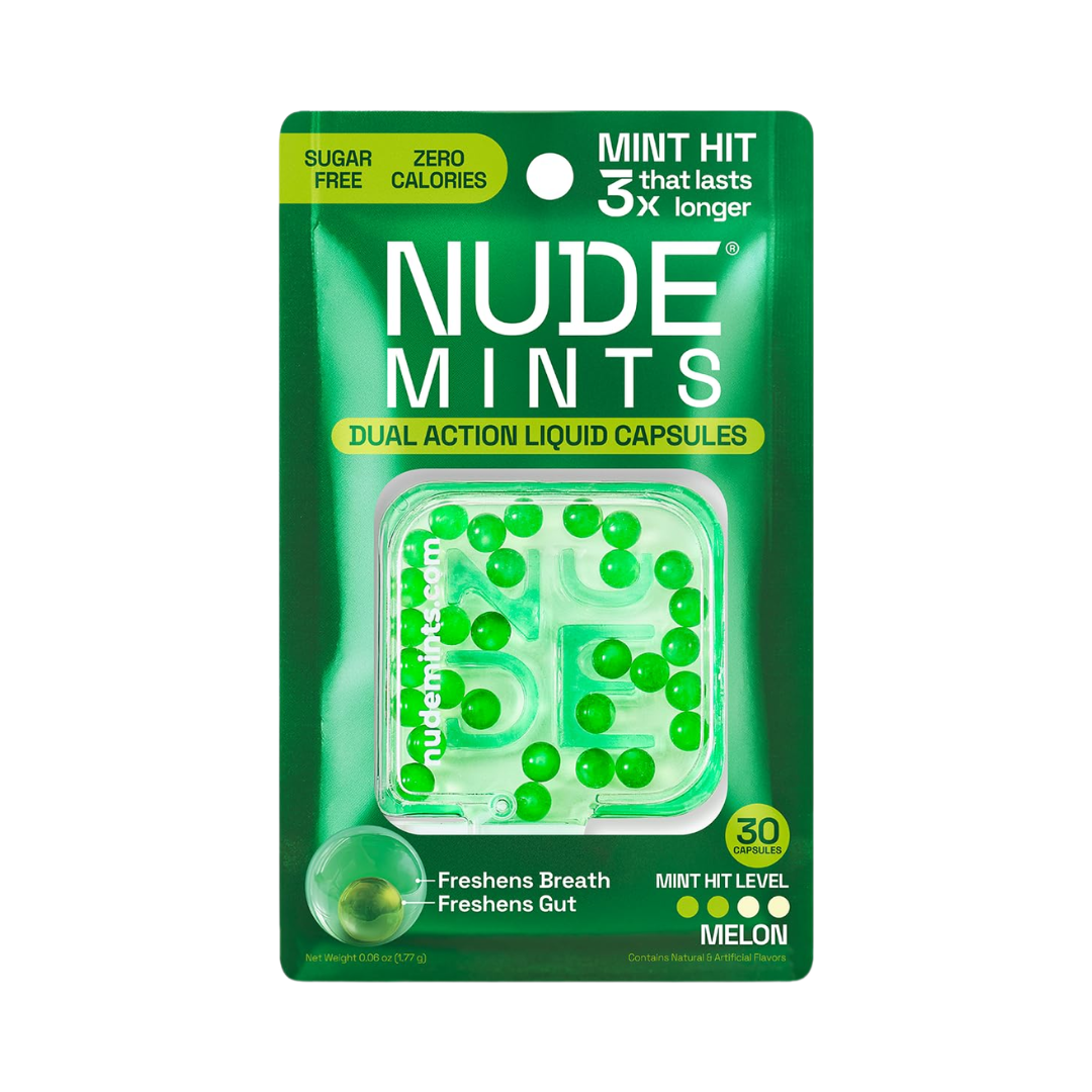Nude Mints Dual Action Liquid Capsules, 30 Count