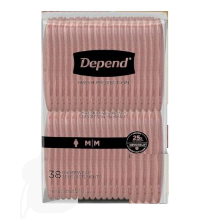 Depend Fresh Protection Adult Underwear For Women Maximum Absorbency Medium, 38 Pieces
