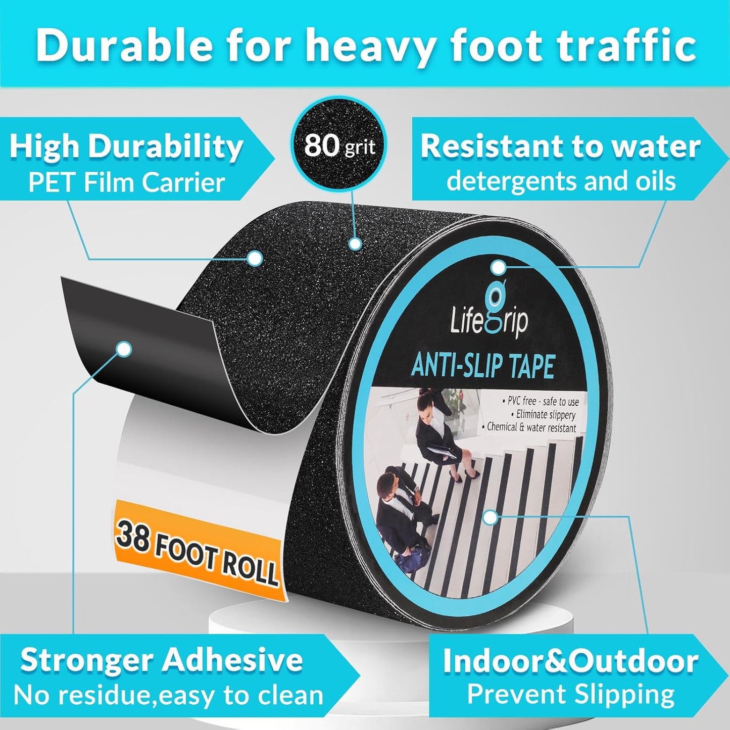 Lifegrip Anti-Slip Traction Tape 4 Inch x 38 Foot