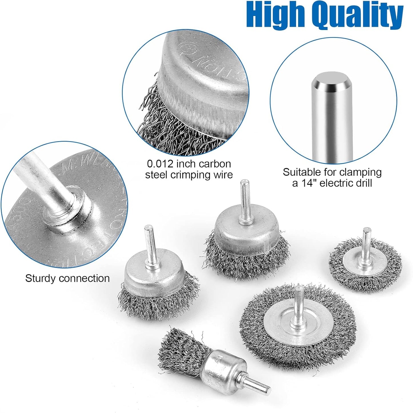 Romeda Wire Wheel Brush Cup Set, 5 Pieces