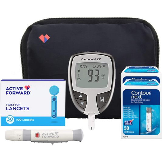 Contour Next EZ Active Forward Blood Glucose Monitoring System Starter Kit + Refills