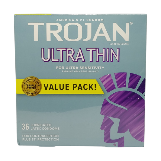 Trojan Ultra Thin, 36 Lubricated Latex Condoms