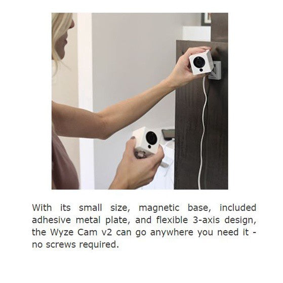 Wyze Cam (WYZEC2) 1080p HD Indoor Wireless Smart Home Camera with Night Vision, 2 Way Audio, White