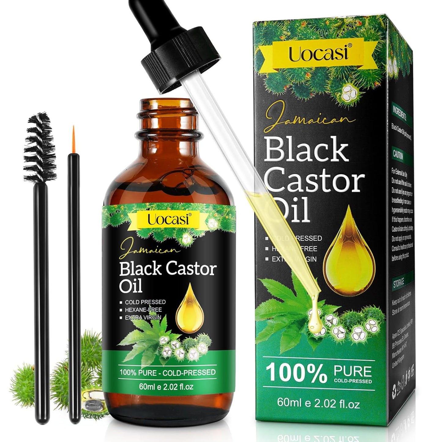 Uocasi Jamaican Black Castor Oil, 60 ml / 2.02 fl.oz