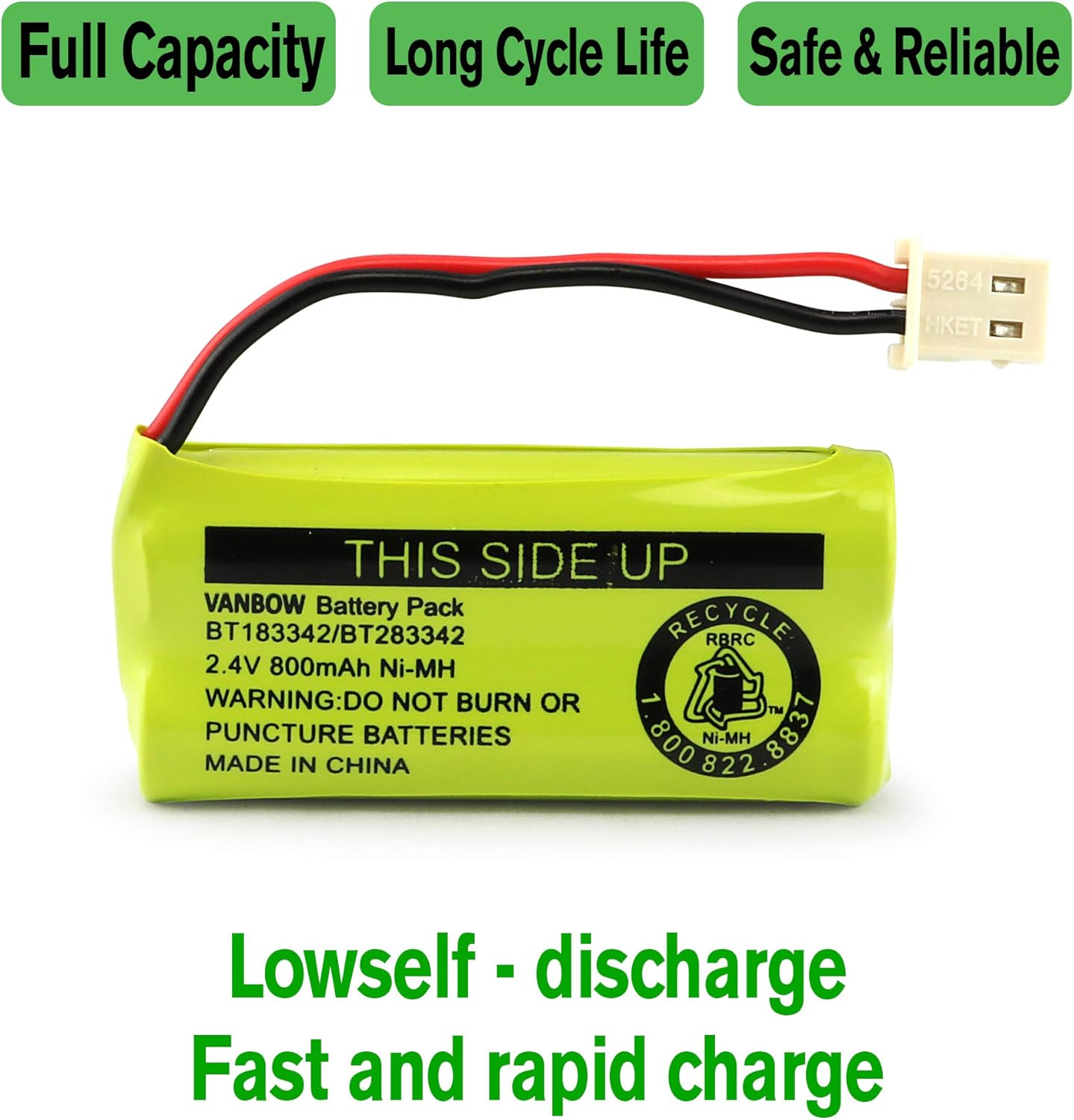 Vanbow BT183342 Phone Battery Replacement Yellow, 2 Pack