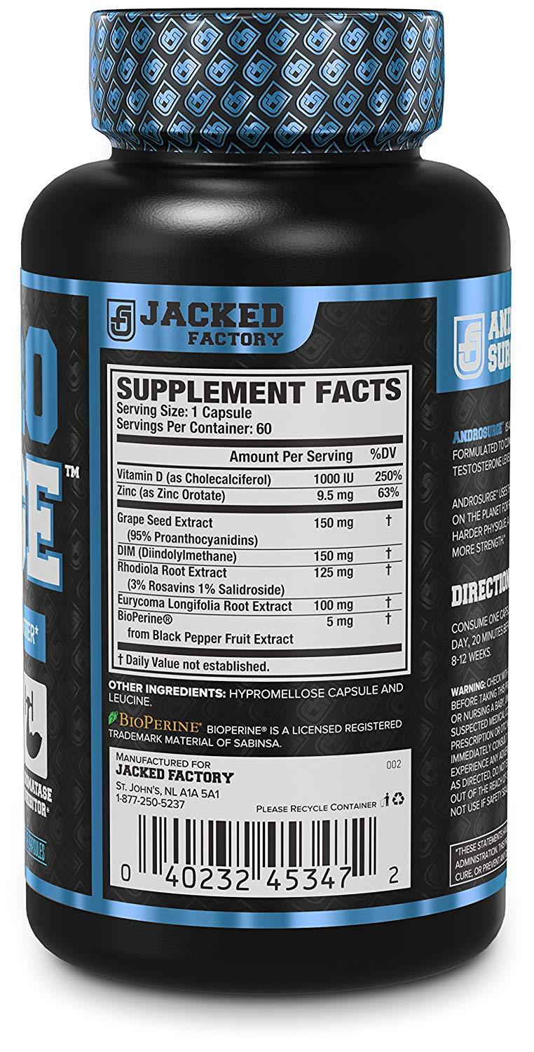Jacked Factory Andro Surge Estrogen Blocker and Test Booster (60 Veggie Capsules)