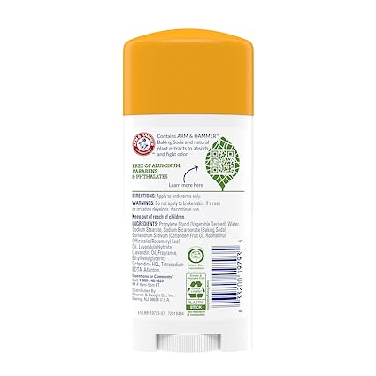 Arm & Hammer Essentials with Natural Deodorizers Deodorant Rosemary Lavender 2.5 Oz (71g)