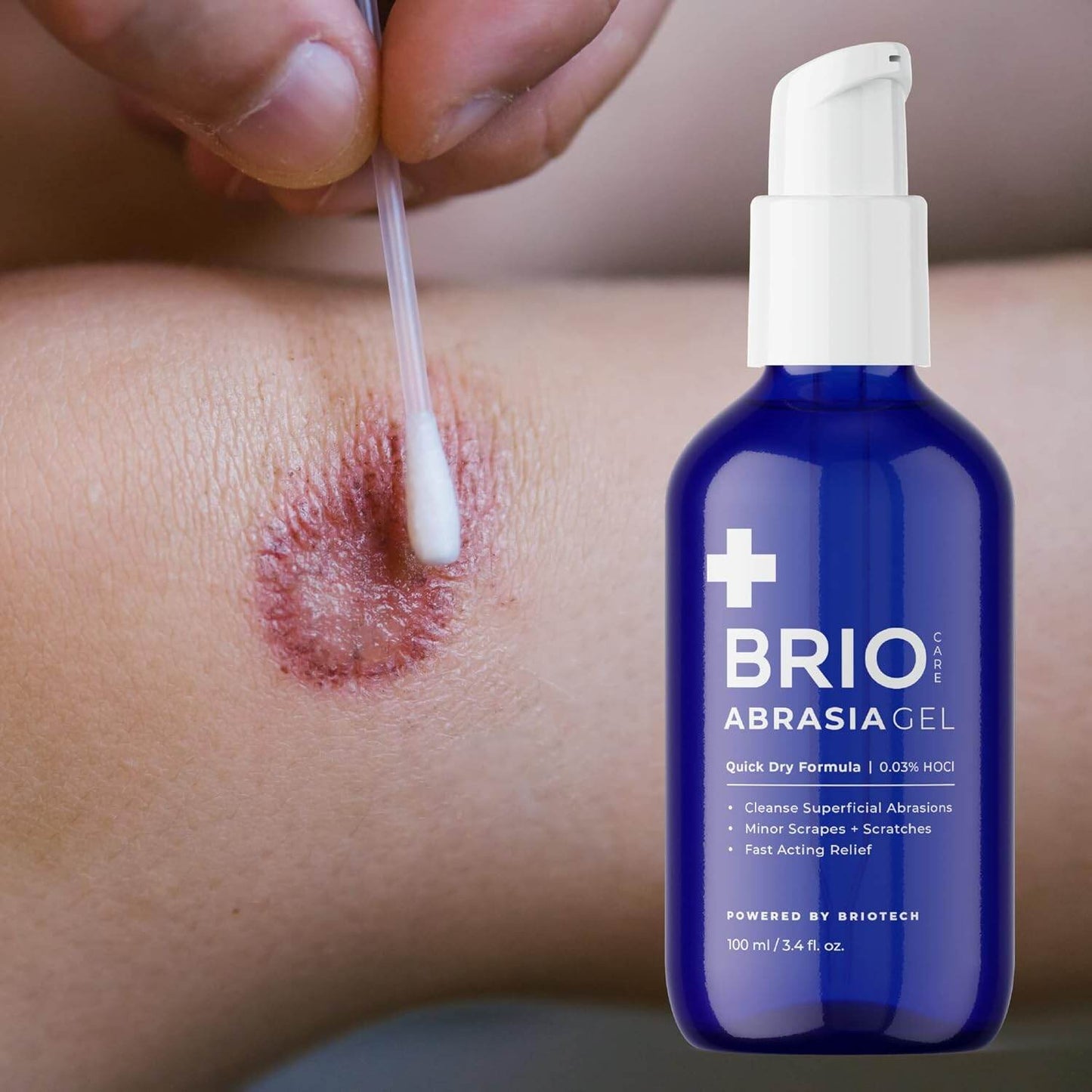 Brio Tech Abrasia Gel Quick Drying For Abrasions And Scratches Wound In All Ages 4 fl oz / 120 mL