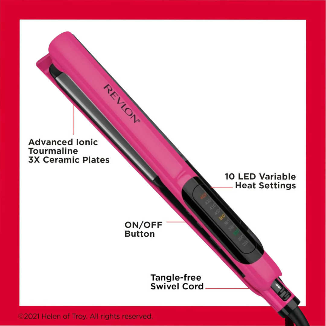 Revlon 1 Inch Flat Iron For Fast, Shiny Styles