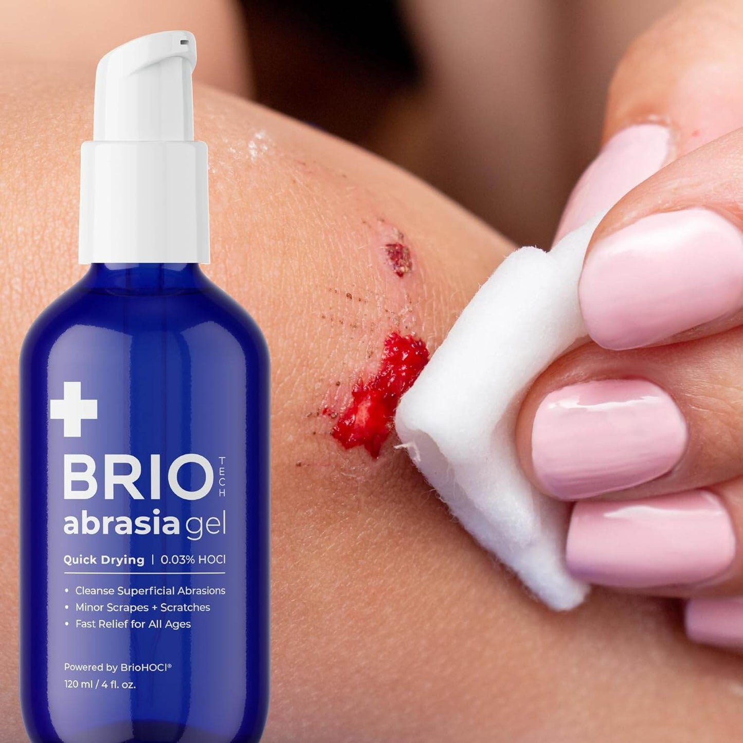 Brio Tech Abrasia Gel Quick Drying For Abrasions And Scratches Wound In All Ages 4 fl oz / 120 mL
