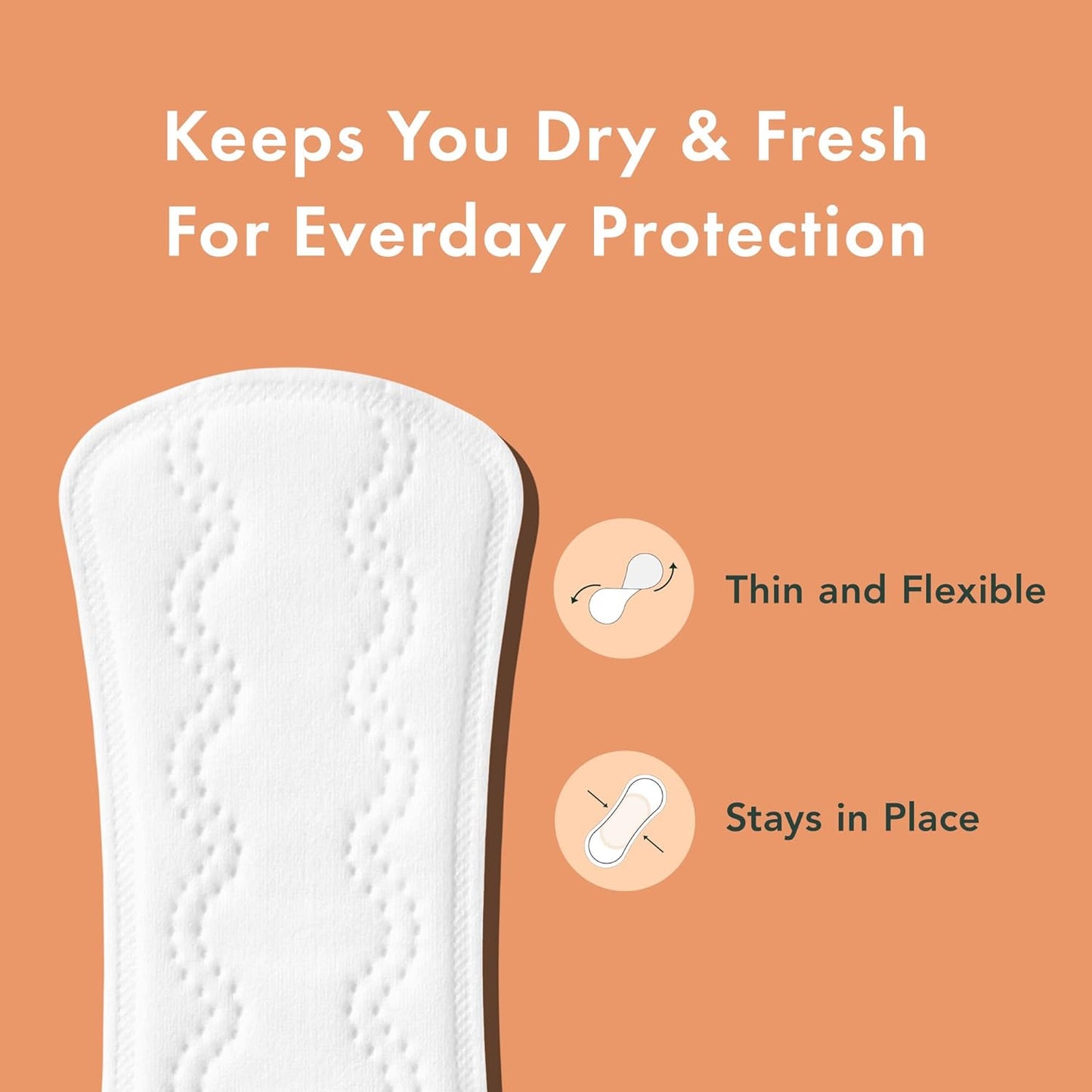 Rael Organic Cotton Cover Panty Liners Regular 44 Count