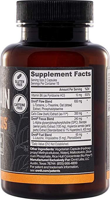 Onnit Alpha Brain Booster Supplement For Memory and Focus, 30 Capsules