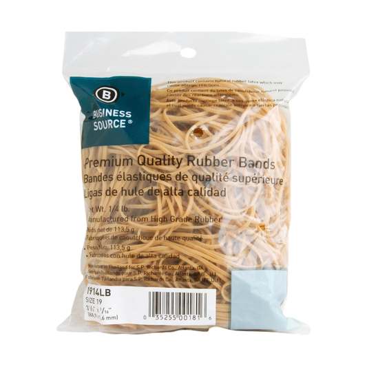 Business Source Premium Quality Rubber Bands Size 19, 1/4 lb