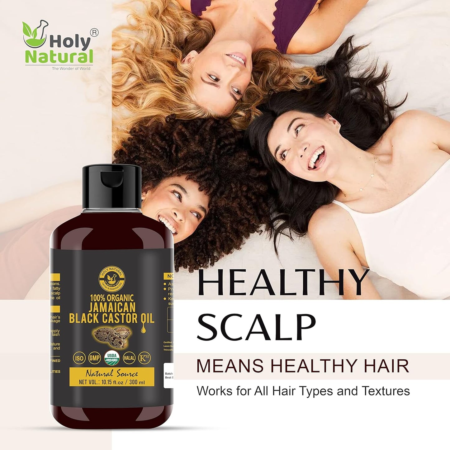 Holy Natural Jamaican Black Castor Oil 100% Organic USDA Certified (1 Count)