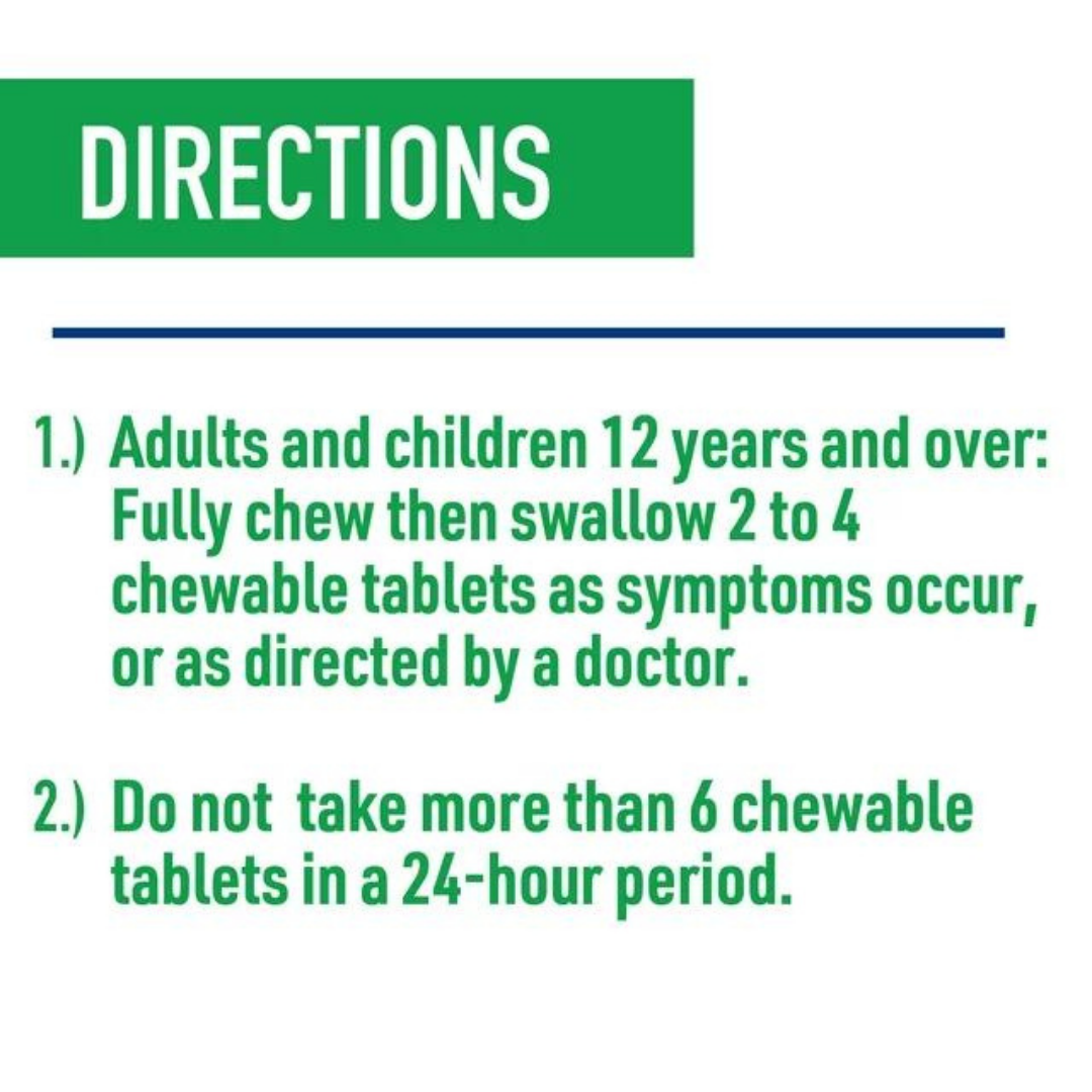 Alka-Seltzer Calcium Carbonate Heartburn Relief Chews Assorted Fruits 120 Chewable Tablets