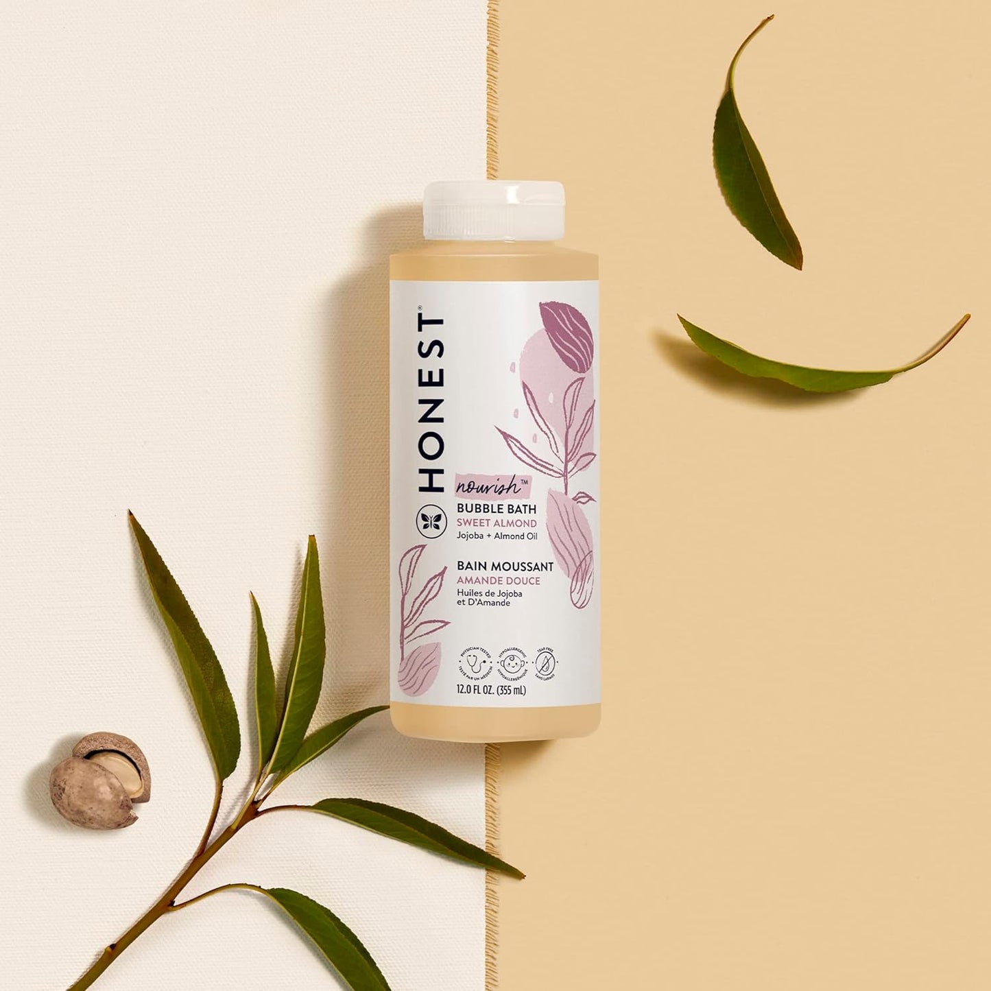 The Honest Company Nourish Bubble Bath Sweet Almond Jojoba + Almond Oil 12 fl oz / 355ml