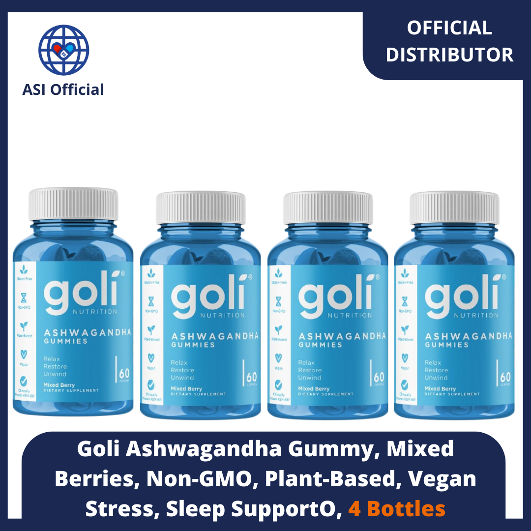 Goli Ashwagandha Gummy, Mixed Berries, Non-GMO, Plant-Based, Vegan Stress, Sleep Support