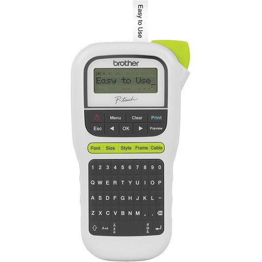 Brother P-Touch (PTH110) Easy Handheld Label Maker Qwerty Keyboard, One-Touch Keys, White