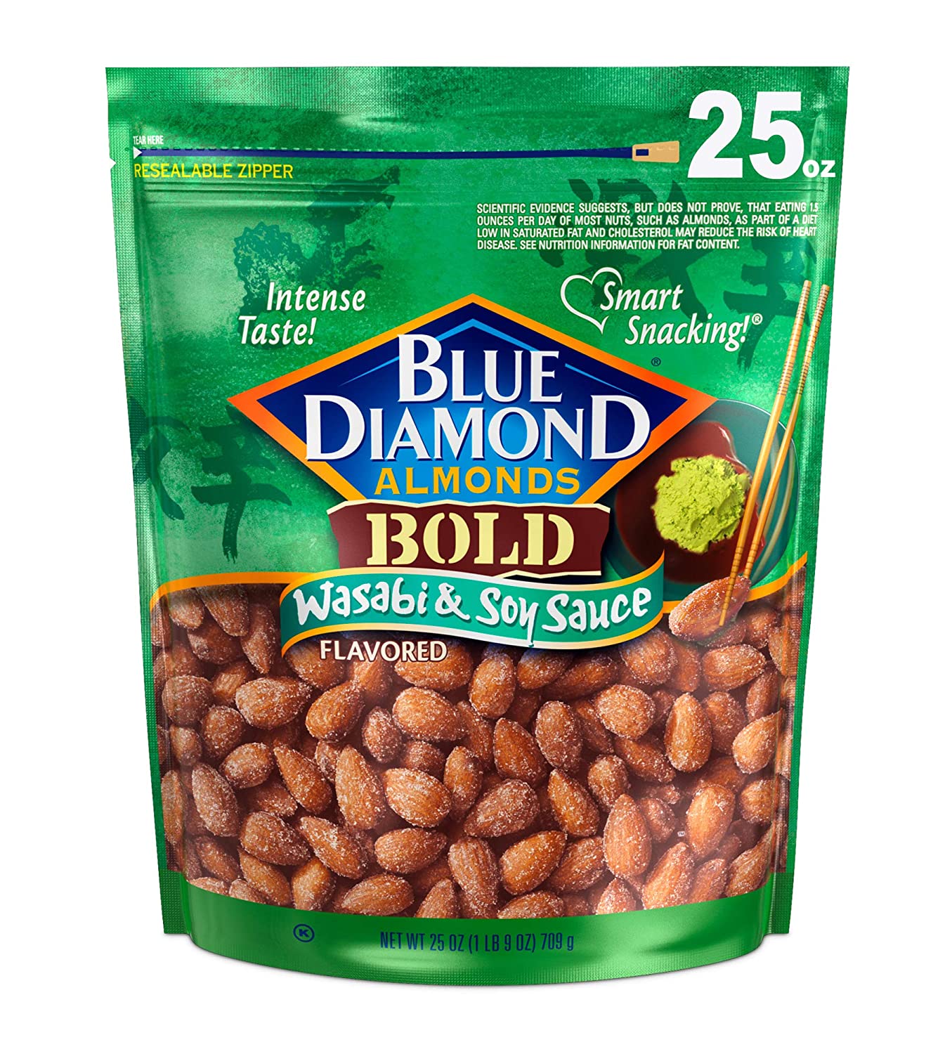 Blue Diamond Almonds Bold Wasabi & Soy Sauce Flavored Snack Nuts