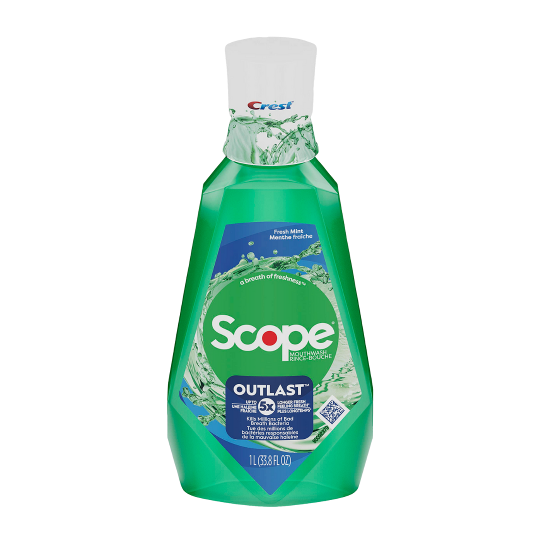 Crest Scope Mouthwash Rince-Bouche Outlast Fresh Mint 1 L (33.8 fl oz)