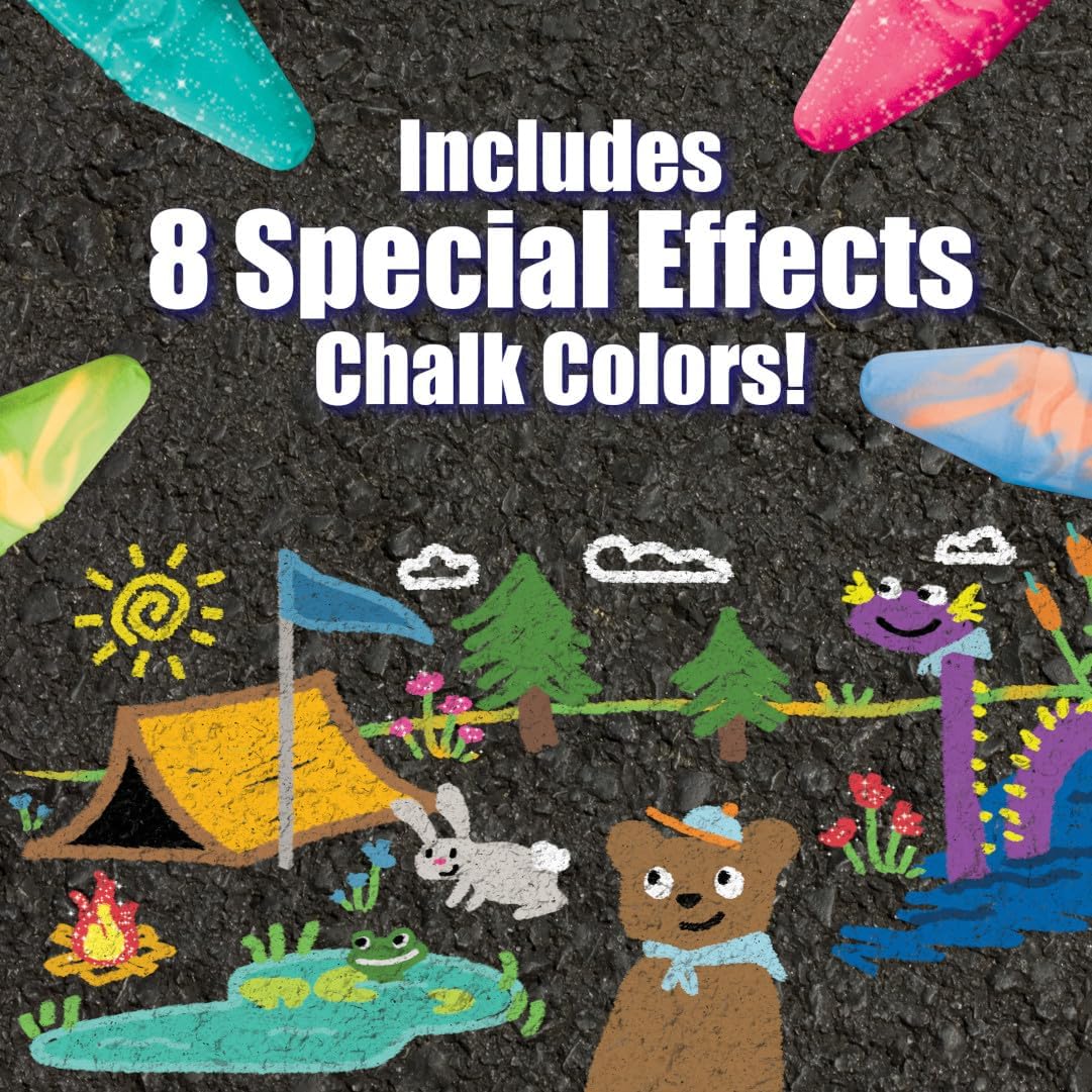 Crayola Washable Sidewalk Chalk 64 Different Colors (Includes 8 Special Effects Chalk Colors)